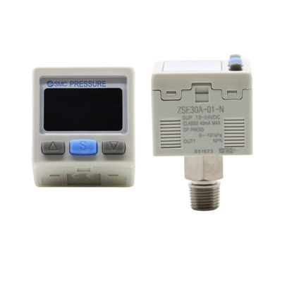 SMC ZSE30A-01-B เครื่องปรับความดันดิจิตอล ความดันระยะว่าง R1/8 จอ 2 สี PNP Open Collector 2 Output