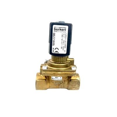 วาล์วแม่เหล็กอิเล็กตรอน BURKERT 00309022 FKM ผนึก G1/2 2/2 เปิดปกติ 12 หลุมไหล DC24V 8W 1-32bar