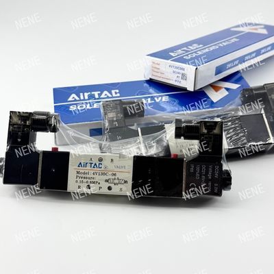 5 ทาง 3 ตําแหน่ง 4V130E-06 วัสดุอากาศ AIRTAC วาล์ว solenoid ด้วยร่างสกัดอลูมิเนียม
