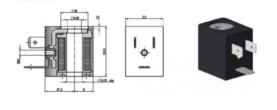 AMISCO EVI 7-9 สายโค้ล DC24V 3W