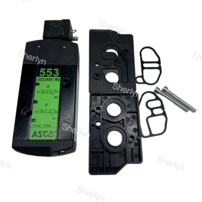 วาล์วโซลินอยด์ SCG553A002MS ASCO แบบขดลวดคู่ 3/2 ทาง รุ่น 553