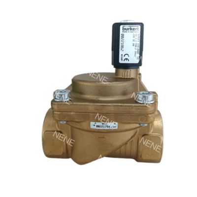 วาล์วโซลินอยด์ Burkert 00221849 6281 G3/4 2/2 ปกติปิด รูไหล 13.0 NBR ซีล ตัววาล์วทองเหลือง AC220V 8W 0.2-16bar -10~+80 ℃