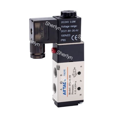 AIRTAC DC24V Solenoid Valve สองตําแหน่ง ห้าทิศทาง วาล์วย้อนหลังที่มี IP65 การจัดอันดับห้องพัก