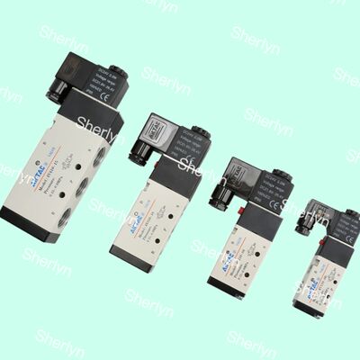 AIRTAC สองตําแหน่ง ห้าทางซอลีนอยด์วาล์ว 4V210/110/310/410-10/08/06-DC24V-AC220V