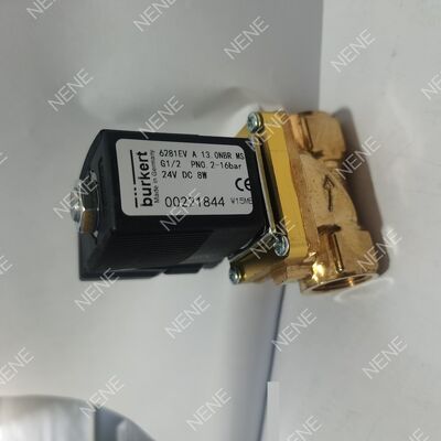 วาล์วโซลินอยด์ AC24V อุณหภูมิสูง รุ่น BURKERT 6281 00322515 พอร์ต G3/8 แบบ 2/2 ปกติปิด ตัวเรือนทองเหลือง ซีล FKM รูเปิด 10.0 8W 0.2-16bar 0 ถึง +120°C