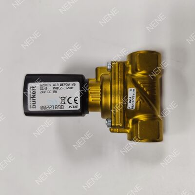 G3/4 Port Industrial Solenoid Valve BURKERT ประเภท 6281 00221874 2/2 ปิดปกติ กรอบทองแดง FKM Seal 13.0 หลุมไหล DC24V 8W 0.2-16bar 0 ถึง +120 °C