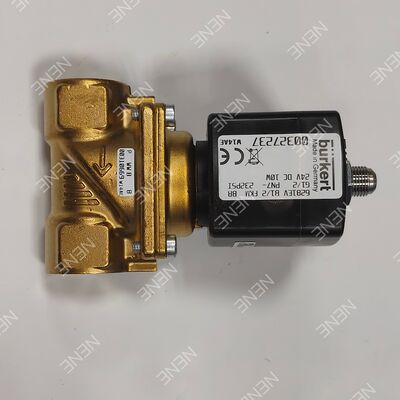 โซลินอยด์วาล์วขนาดใหญ่ 20.0 Orifice BURKERT รุ่น 6281 00221877 G3/4 2/2 ปกติปิด ตัวเรือนทองเหลือง ซีล FKM DC24V 8W 0.2-16bar 0 ถึง +120°C