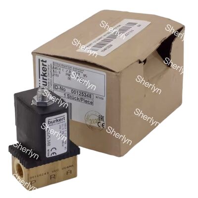 Burkert 00134240 วาล์วโซเลนอยด์ 6013 กระทบตรง G1/8 2/2 NC 2.5 มิลลิเมตร ช่อง FKM ผนึก กรอบทองแดง 24VDC 8W 0-10bar