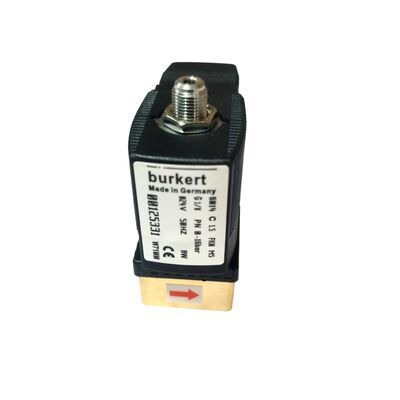6013 Series BURKERT โซลินอยด์วาล์วควบคุมของเหลว 00134249, แรงดันสูง 16บาร์, อินเทอร์เฟซ G1/8, รู 2.5 มม., ซีล FKM ทนการกัดกร่อน, 24VDC 8W