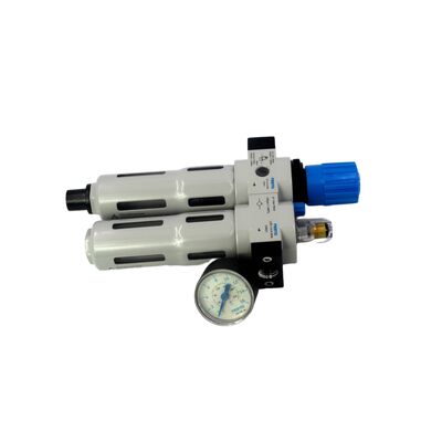ชุดกรองลม-เรกูเลเตอร์-หล่อลื่น Festo FRC-1/8-D-7-MINI 162754 40 ไมครอน เดรนแบบแมนนวล G1/8 0.5-7 บาร์ 800 ลิตร/นาที พร้อมเกจ โลหะผสมสังกะสีหล่อ