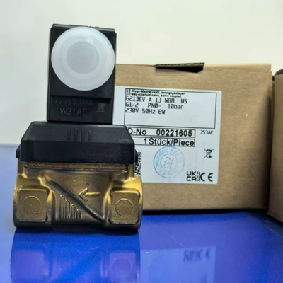 AC220V 8W Burkert ของแท้ 00221605 6213 NC วาล์ว solenoid, G1/2 Port 13 ช่องเปิด NBR กาสเคต, กล่องทองแดงทํางานที่ -10 °C ถึง 80 °C 0-10bar