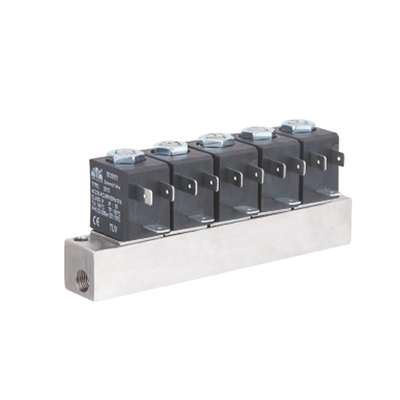 FKM แหวนซีล 1-Inlet-6-Outlet 2V025-06-6F โซลินอยด์วาล์ว Manifold และ 2V025-06-7F 1-Inlet-7-Outlet