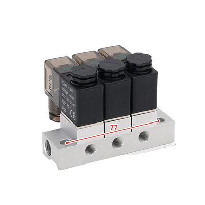 1-Inlet-2-Outlet 2V025-06-2F โซเลนอยด์แวลเวล มานิโฟลด์และ 2V025-06-3F 1-Inlet-3-Outlet DC12V/24V AC110V/220V