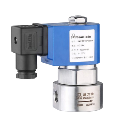 H4S005B01-AC-110 PEEK วัสดุประปา 1/8'' Port ขนาด 110VAC 2 ทาง NC วาล์ว solenoid ความดันสูง