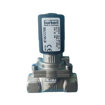 โซลินอยด์วาล์วไดอะแฟรมเซอร์โว Burkert รุ่น 6281 00323973 00323975 เกลียวใน G1/2 2/2 NC พร้อมระบบควบคุมด้วยมือ ตัววาล์วสแตนเลส ซีล FKM ช่องทางการไหล 13.0 DC24V AC220V