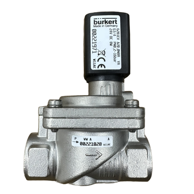 โซลินอยด์วาล์วไดอะแฟรมเซอร์โว Burkert รุ่น 6281 00323973 00323975 เกลียวใน G1/2 2/2 NC พร้อมระบบควบคุมด้วยมือ ตัววาล์วสแตนเลส ซีล FKM ช่องทางการไหล 13.0 DC24V AC220V