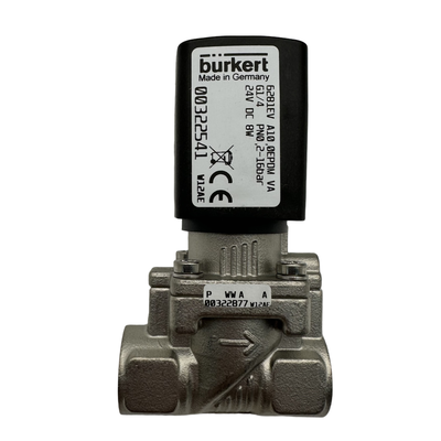โซลินอยด์วาล์วไดอะแฟรมเซอร์โวไหลขนาดใหญ่ Burkert รุ่น 6281 00222022 00222023 00222024 เกลียว G1 1/4 2/2 NC ตัววาล์วสแตนเลส ซีล EPDM ช่องเปิด 25.0 ขดลวด 8W DC24V/AC24V/AC220V
