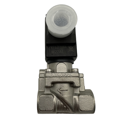 Burkert ประเภท 6281 ระยะอุณหภูมิที่กว้าง วาล์วโซเลนอยด์ 00322544 00322545 00322546 G3/8 สาย 2/2 ปิดปกติ กรอบเหล็กไร้สแตนเลส EPDM Seal 10.0 ช่องไหล 8W สาย DC24V / AC24V / AC220V