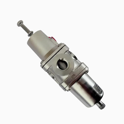 NORGREN B38P‑244‑B1MA B38P‑344‑B1MA สแตนเลสสตีล ฟิลเตอร์‑เรกูเลเตอร์ เกลียว PTF ระบายน้ำด้วยมือ ไส้กรอง 5μm‑25μm เป็นไปตามมาตรฐาน NACE สำหรับระบบเตรียมอากาศอัดสำหรับสภาพแวดล้อมทางทะเล‑นอกชายฝั่งที่มีฤทธิ์กัดกร่อน