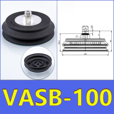 FESTO VASB100 Bellows Vacuum Suction Cup 100Mm White Import Silicone Black NBR Blue NBR G1/4 Thread 1.5 Convolutions Height Compensation For Heavy Load Curved Workpiece Gripper