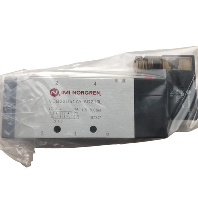 3350 ลิตร/นาที วาล์วโซลินอยด์ NORGREN VCB22D517A-AD213L อัตราการไหลสูง G1/2 24VDC 5/2 สปริงคืน วาล์วลูกสูบแบบนิวแมติก IP65 ตัวเรือนอลูมิเนียม