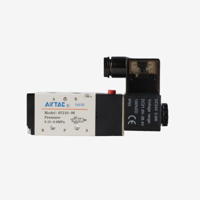 Airtac 4V210-08 Pneumatic Air Solenoid Valve 220G Light Weight Din Connector Low Starting Pressure Reliable Sealing For Automation Pneumatic System