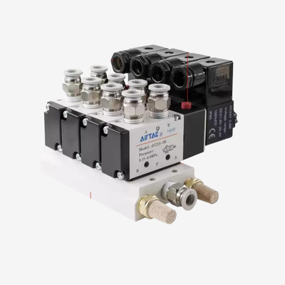 Airtac 4V310-08 วาล์วโซลินอยด์ลมสำหรับอุตสาหกรรม การปิดผนึกที่ดี ความเสถียร แรงดันเริ่มต้นต่ำ เหมาะสำหรับระบบควบคุมนิวแมติกส์สายการผลิตอัตโนมัติ