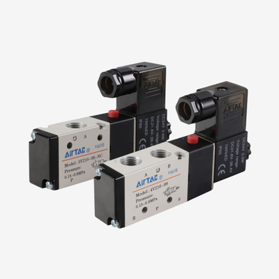 Airtac 4V210-08 Pneumatic Air Solenoid Valve 220G Light Weight Din Connector Low Starting Pressure Reliable Sealing For Automation Pneumatic System