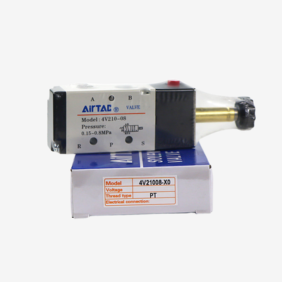 Airtac 4V210-06 Pneumatic Control Solenoid Valve Max 5 Cycles Per Second Switching Speed 220G Light Weight For Filtered Compressed Air Circuit