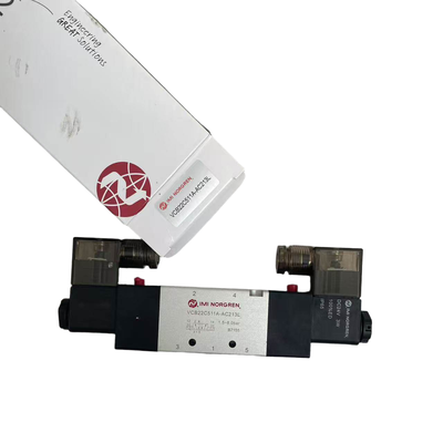 วาล์วโซลินอยด์แบบสองขดลวด G3/8 NORGREN VCB22C511A-AC213L 24VDC วาล์วทิศทางนิวแมติก 5/2 สำหรับระบบสายพานลำเลียง อัตราการไหล 1800 ลิตร/นาที