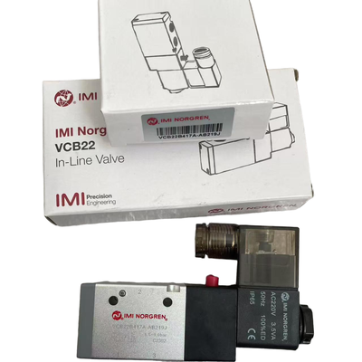 โซลินอยด์วาล์วแบบสปริงคืน Norgren VCB22B417A-AB219J G1/4 AC220V 3/2 NC วาล์วควบคุมทิศทางแบบนิวแมติกสำหรับเครื่องเป่าขึ้นรูป