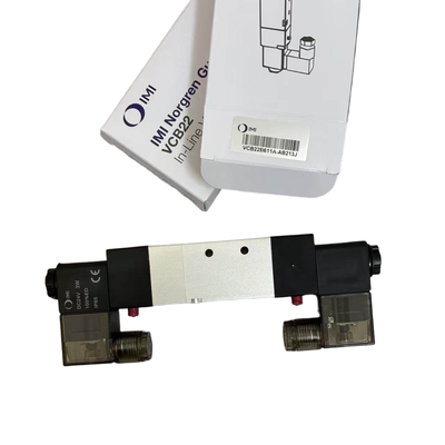 โซลินอยด์วาล์วแบบปิดศูนย์กลาง 5/3 NORGREN VCB22B611A-AB213J G1/4 24VDC วาล์วตำแหน่งโซลินอยด์คู่ 5 พอร์ต 3 ตำแหน่งสำหรับการจับยึดแบบลอย