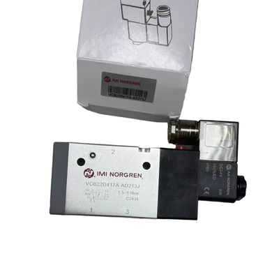 วาล์วสุญญากาศขนาดใหญ่ IMI Norgren VCB22D417A-AD213J G1/2 24VDC วาล์วทิศทางโซลินอยด์เดี่ยว 3/2 NC สำหรับระบบสุญญากาศอัตราการไหลสูง