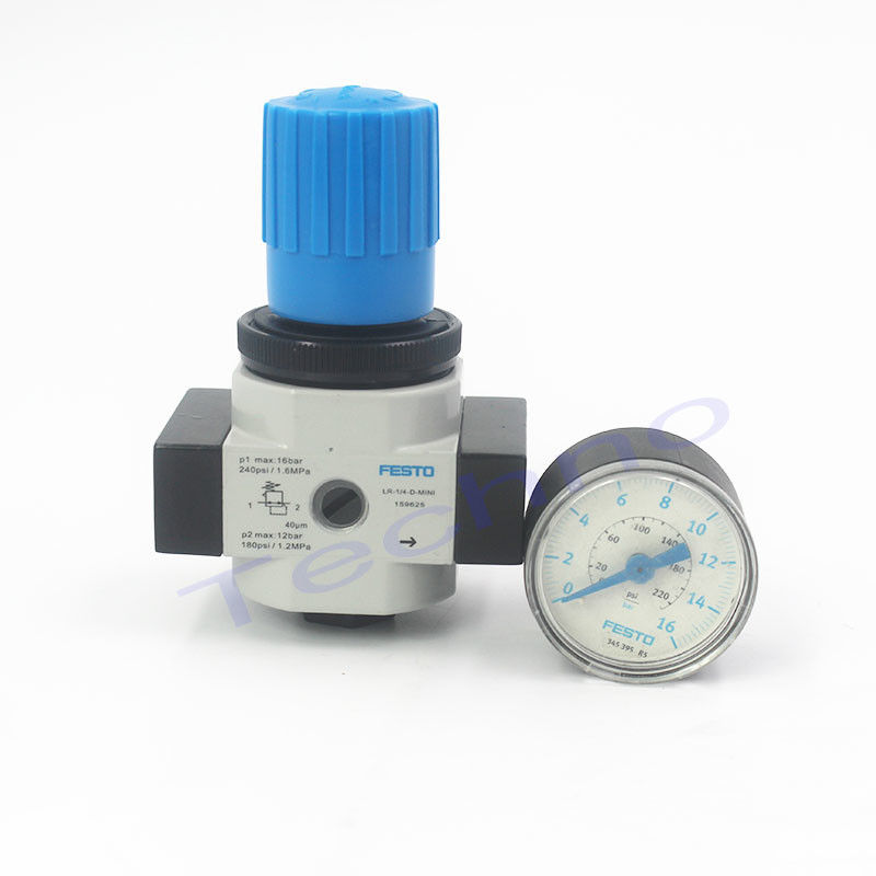 LR-1/4-D-MINI เครื่องปรับกรองอากาศ เครื่องเล็บโลหะ เครื่องปรับความดัน FESTO