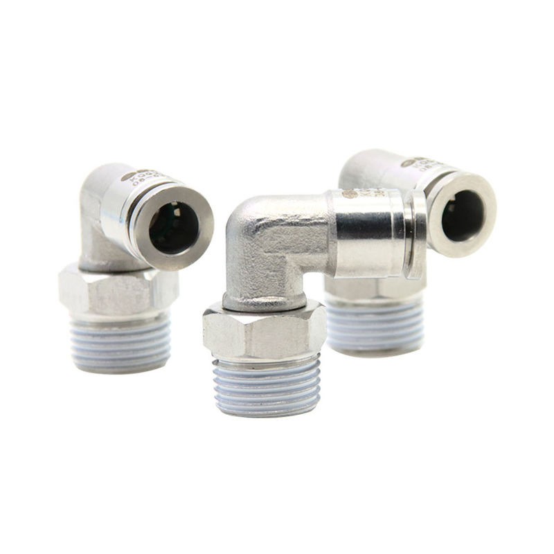 ปุ่มในอัดลม SUS 316L 90 องศามุมขวา Tube Joint KQG2L06-01S
