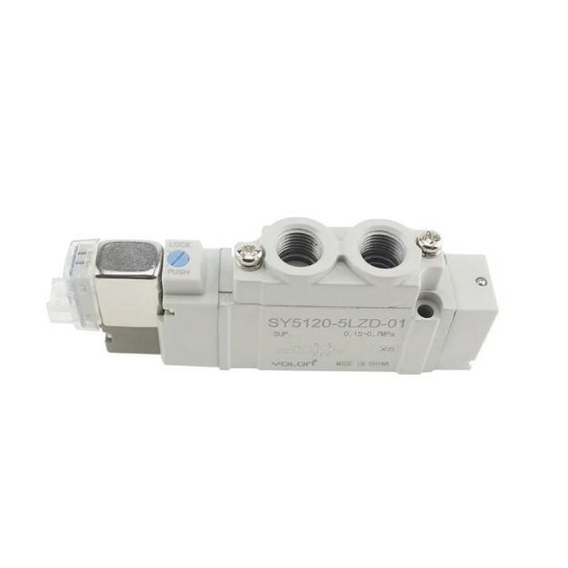 SMC วาล์วโซเลนอยด์ SY5320-5LZD-C6 DC12V การสัมผัสหนึ่งขนาด Port ใส่ ø6 3 ตําแหน่งปิดศูนย์กลาง