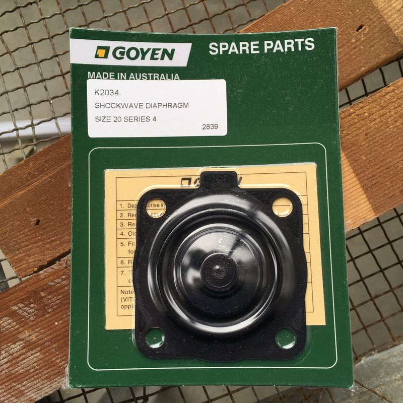 Goyen RCAC20 คิตบํารุงรักษา ประเภท K2034 ซีรีส์ T4, ST4, DD4, FS4 วัสดุไนทรีล