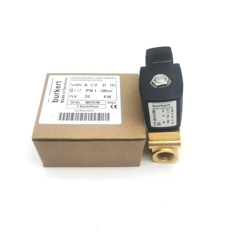 Burkert 00132865 AC24V ซอลีนอยด์ วาล์ว G1/8 6014 C ปิดปกติ 0 ~ 25bar 3/2 Way กรอบทองแดง