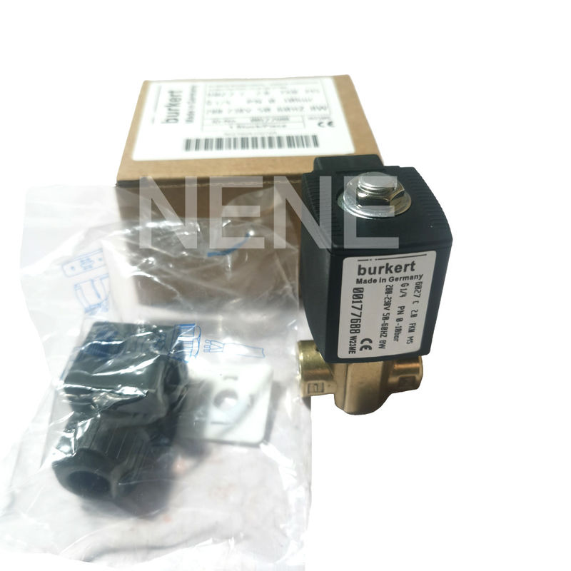 Burkert Solenoid Valve 00134241 6013 ประเภทการกระทําโดยตรง G1/8-Inch 2.5 หลุมระบาย FKM ผนึกหลอดเหล็ก 24VAC 8W 0~16bar
