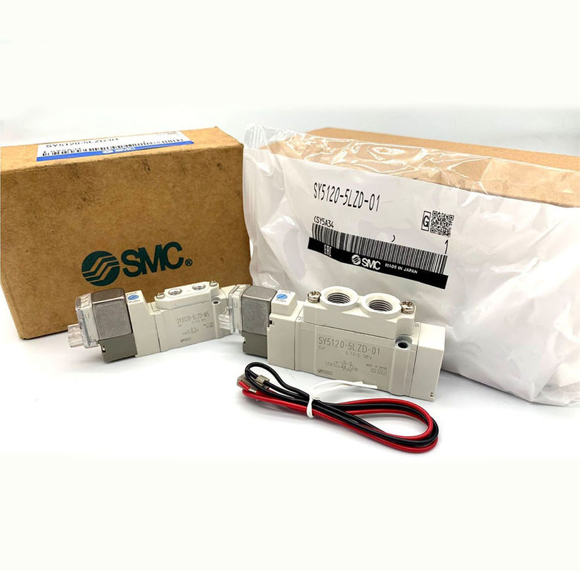 5-Port SMC วาล์วโซเลนอยด์ เซลล์อ่อน SY5220-6LZD-01 SY5220-5LZD-C6 SY5220-5LZD