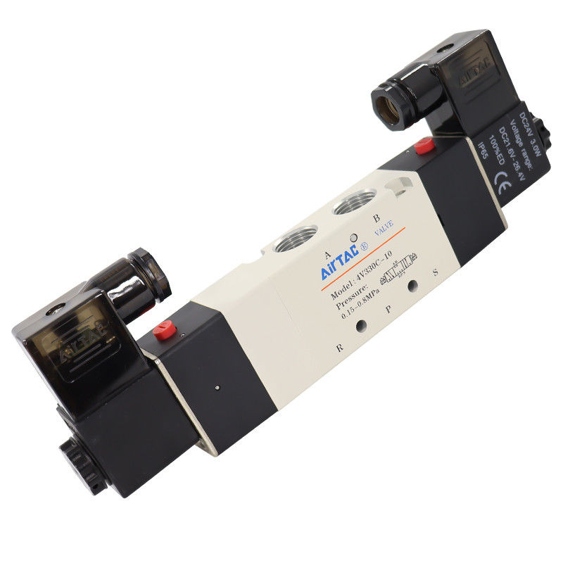 Airtac 4V330C-08 DC24V 4V330C-10 AC220V เซลโนอยด์แวลเวอร์ ((5/2,5/3 ทาง) - 4V330C08B