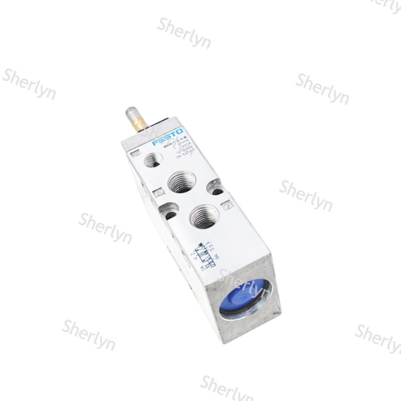 Festo MFH-5-1/4-B วาล์วซอลีนอยด์, 5/2 Monostable Mec Spr, Int Pilot, 2-10 Bar