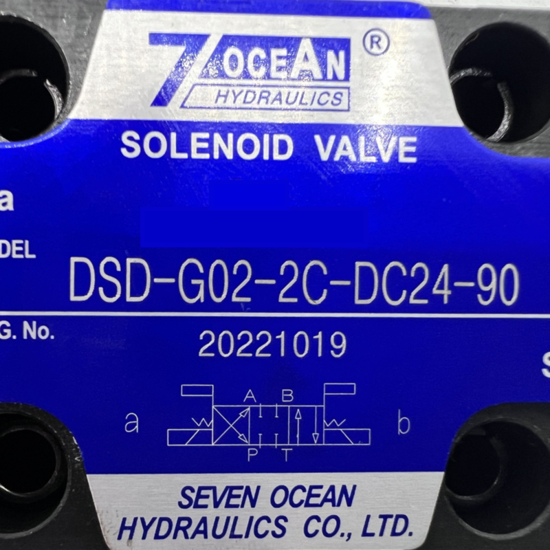 วาล์วแม่เหล็กไฟฟ้า DSD-G02-2C-DC24-90 แรงดันไฟฟ้า DC24V 7OCEAN