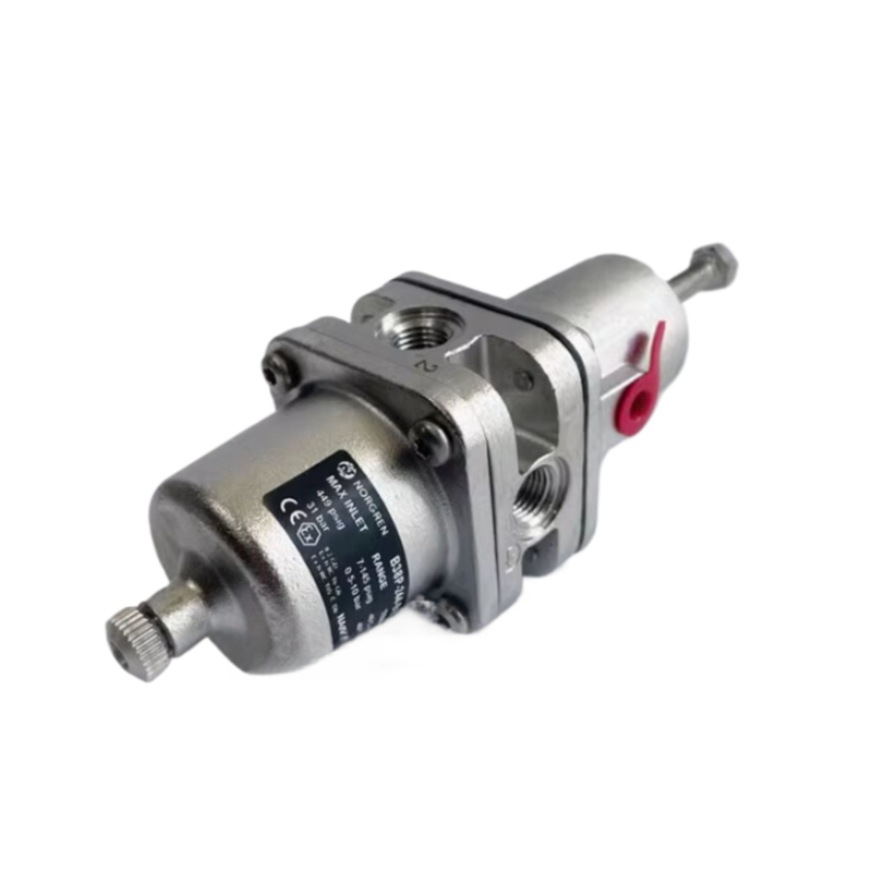 ตัวกรองและปรับแรงดันสแตนเลสสตีล Norgren B38P-344-B1MA B38 ขนาดเกลียว 3/8" NPT สำหรับอุตสาหกรรม
