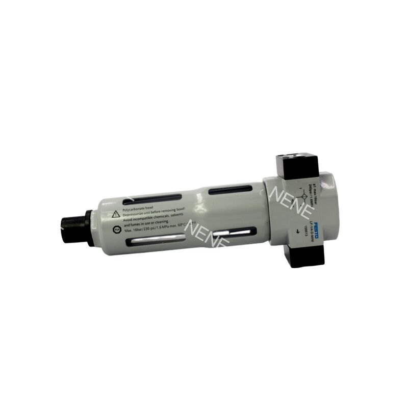 159612 Festo LF-1/8-D-MINI กรองอากาศอัด โครงสร้างโลหะผสมสังกะสี ฝาครอบโลหะ ตัวกรองแบบซินเทอร์ พอร์ต G1/8 0.5-12 บาร์ 40 ไมโครเมตร ระบบระบายน้ำแบบแมนนวล