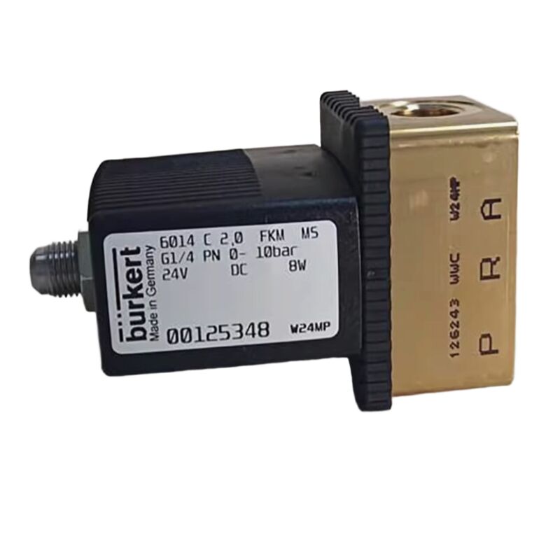 Burkert 00134240 วาล์วโซเลนอยด์ 6013 กระทบตรง G1/8 2/2 NC 2.5 มิลลิเมตร ช่อง FKM ผนึก กรอบทองแดง 24VDC 8W 0-10bar