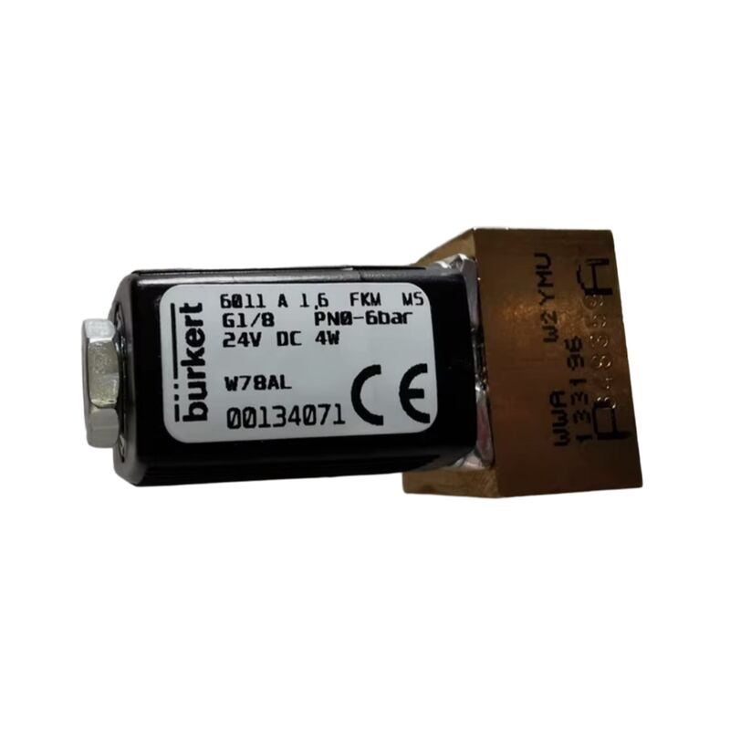 Burkert 00221886 6281 G1 1/4 2/2 ปกติปิด 25.0 รูไหล FKM ตัววาล์วทองเหลืองปิดผนึก DC24V 8W 0.2-16bar 0~+120 ℃