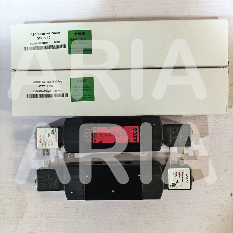 ASCO SC8551A018MS SC8551A017MS 24DC AC110V อลูมิเนียม 4 ทิศทาง 1/4 ในโซลินอยด์วาล์วนามูร์เมาท์