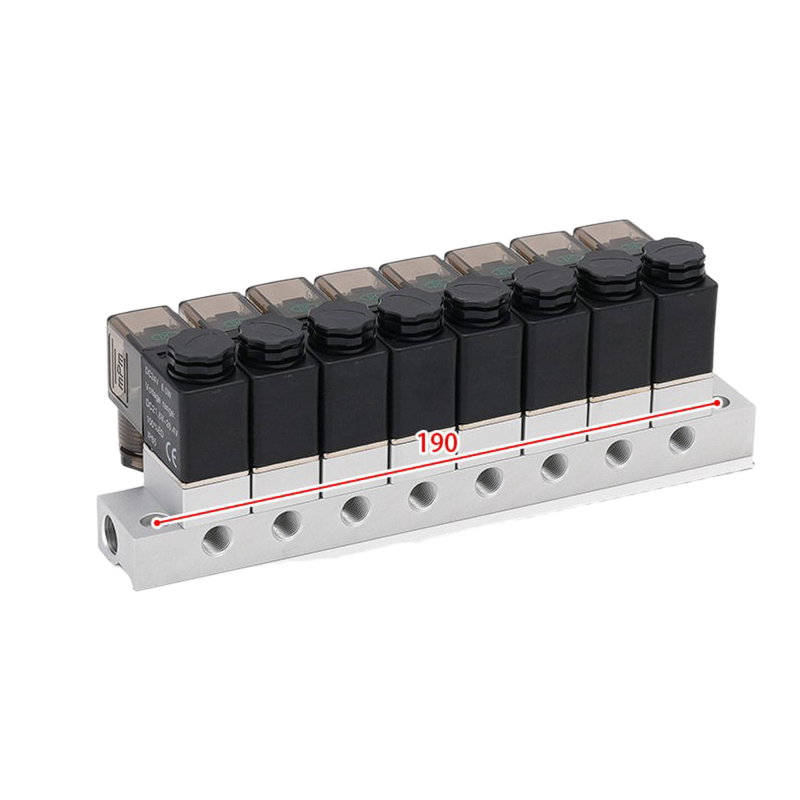 1-Inlet-8-Outlet 2V025-06-8F ซอลีนอยด์แวลล์ มานิโฟลด์และ 2V025-06-10F 1-Inlet-10-Outlet FKM วงแหวนปุ่มปุ่มอากาศหลายตําแหน่ง