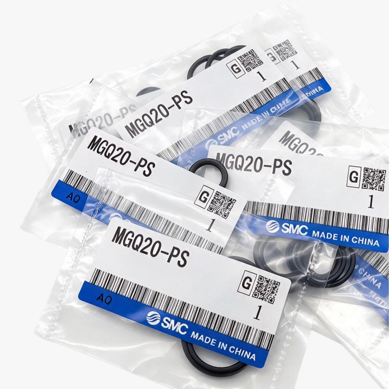 ชุดซ่อมซีลกระบอกนำขนาดกะทัดรัด SMC MGQ12-PS ซีลลูกสูบและก้าน NBR สำหรับกระบอกนำนิวเมติก MGQ12 ขนาดกระบอกสูบ 12 มม. สำหรับการบำรุงรักษา